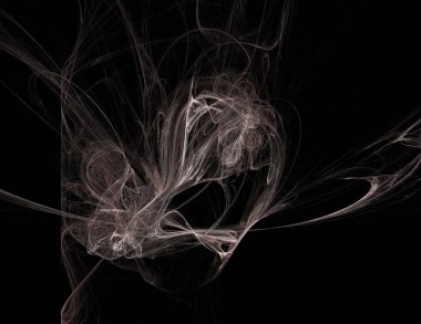 Siyah Renk Üzerine Bir Dijital Fraktal Resmi