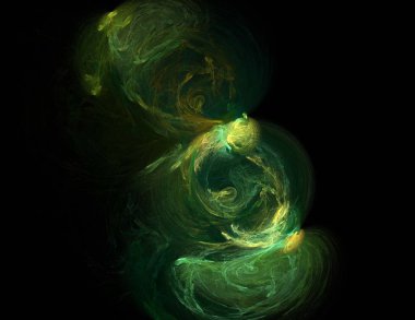 Siyah Renk Üzerine Bir Dijital Fraktal Resmi