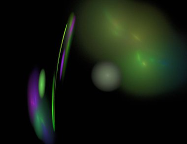 Siyah Renk Üzerine Bir Dijital Fraktal Resmi