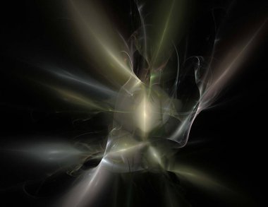 Siyah Renk Üzerine Bir Dijital Fraktal Resmi