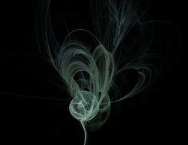 Siyah Renk Üzerine Bir Dijital Fraktal Resmi