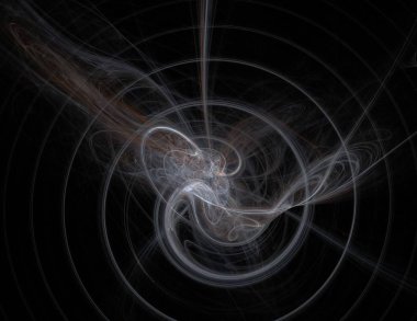 Siyah Renk Üzerine Bir Dijital Fraktal Resmi