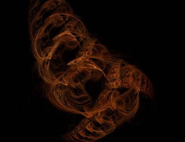 Siyah Renk Üzerine Bir Dijital Fraktal Resmi