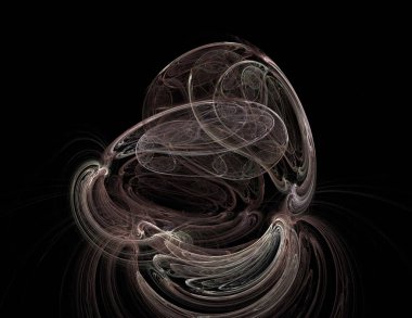 Siyah Renk Üzerine Bir Dijital Fraktal Resmi