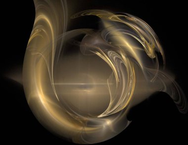 Siyah Renk Üzerine Bir Dijital Fraktal Resmi