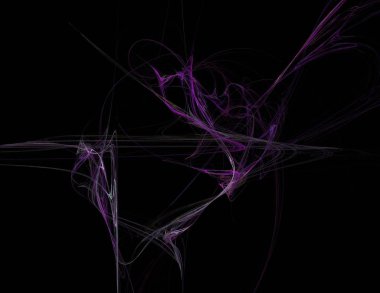 Siyah Renk Üzerine Bir Dijital Fraktal Resmi