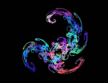 Siyah Renk Üzerine Bir Dijital Fraktal Resmi