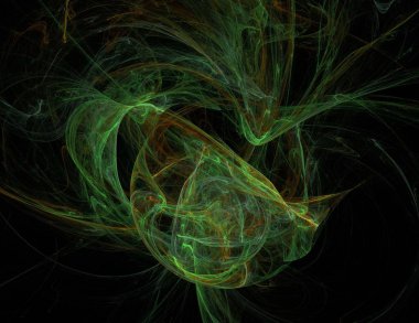 Siyah Renk Üzerine Bir Dijital Fraktal Resmi