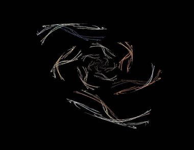 Siyah Renk Üzerine Bir Dijital Fraktal Resmi