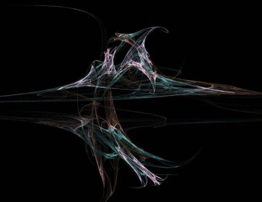 Siyah Renk Üzerine Bir Dijital Fraktal Resmi