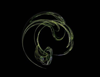 Siyah Renk Üzerine Bir Dijital Fraktal Resmi