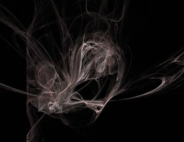 Siyah Renk Üzerine Bir Dijital Fraktal Resmi