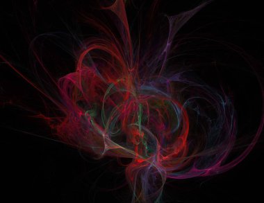 Siyah Renk Üzerine Bir Dijital Fraktal Resmi