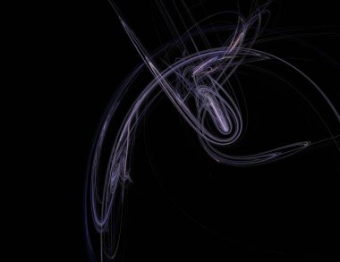 Siyah Renk Üzerine Bir Dijital Fraktal Resmi