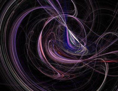 Siyah Renk Üzerine Bir Dijital Fraktal Resmi