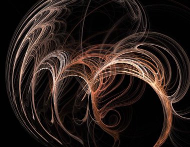 Siyah Renk Üzerine Bir Dijital Fraktal Resmi