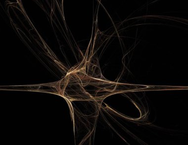 Siyah Renk Üzerine Bir Dijital Fraktal Resmi