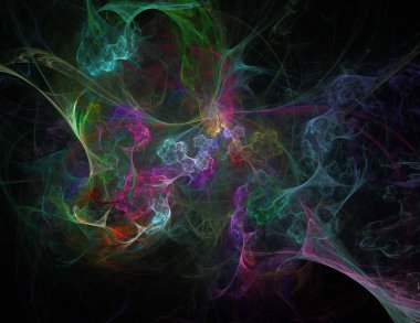 Siyah Renk Üzerine Bir Dijital Fraktal Resmi