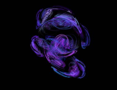 Siyah Renk Üzerine Bir Dijital Fraktal Resmi