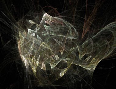 Siyah Renk Üzerine Bir Dijital Fraktal Resmi