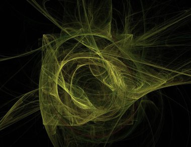 Siyah Renk Üzerine Bir Dijital Fraktal Resmi