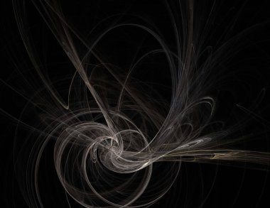 Siyah Renk Üzerine Bir Dijital Fraktal Resmi