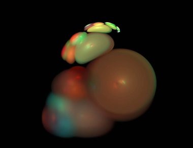 Siyah Renk Üzerine Bir Dijital Fraktal Resmi