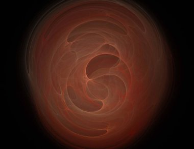 Siyah Renk Üzerine Bir Dijital Fraktal Resmi