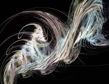 Dijital fraktal ile çok renkli bir çizimi