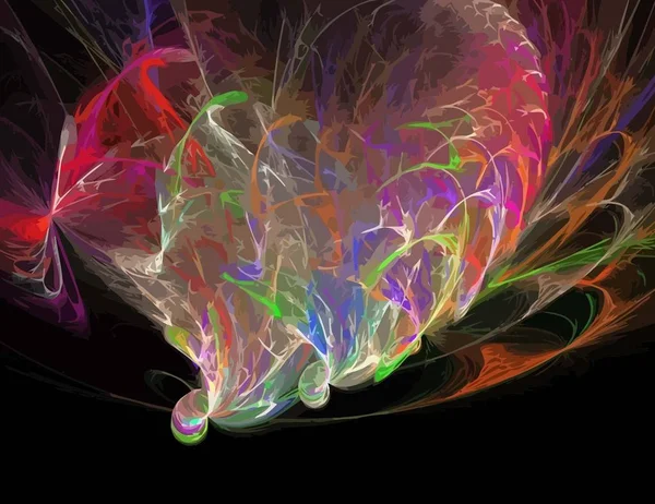 Una Illustrazione del frattale digitale con multicolore — Vettoriale Stock