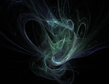 Siyah Renk Üzerine Bir Dijital Fraktal Resmi