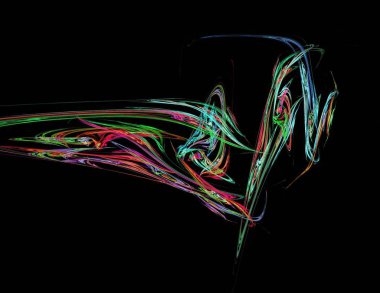 Siyah Renk Üzerine Bir Dijital Fraktal Resmi