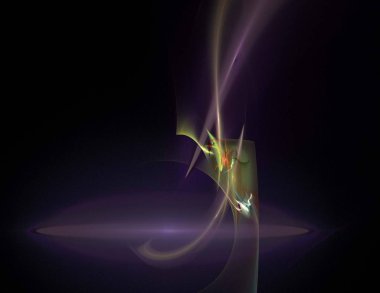 Siyah Renk Üzerine Bir Dijital Fraktal Resmi