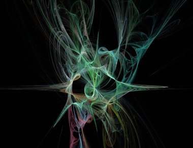 Siyah Renk Üzerine Bir Dijital Fraktal Resmi