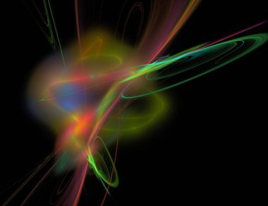 Siyah Renk Üzerine Bir Dijital Fraktal Resmi