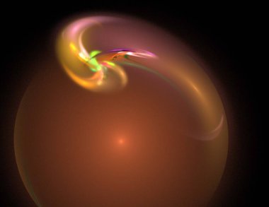 Siyah Renk Üzerine Bir Dijital Fraktal Resmi