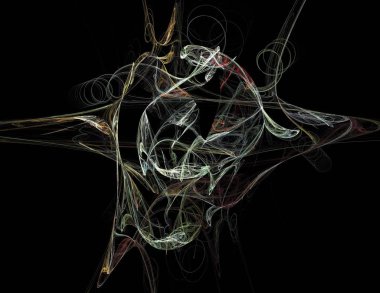 Siyah Renk Üzerine Bir Dijital Fraktal Resmi