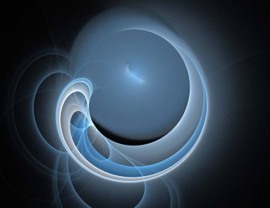 Siyah Renk Üzerine Bir Dijital Fraktal Resmi