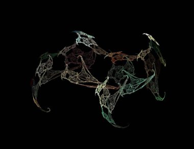 Siyah Renk Üzerine Bir Dijital Fraktal Resmi