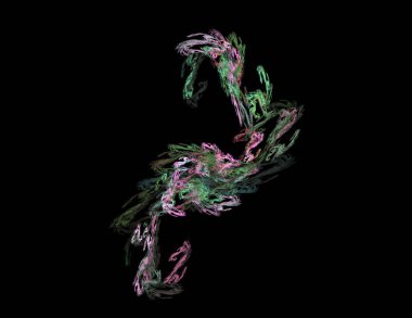 Siyah Renk Üzerine Bir Dijital Fraktal Resmi