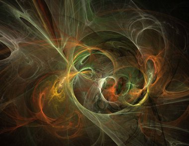 Siyah Renk Üzerine Bir Dijital Fraktal Resmi