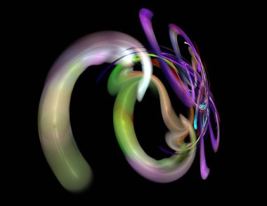 Siyah Renk Üzerine Bir Dijital Fraktal Resmi