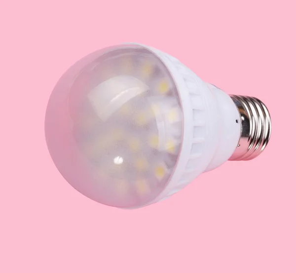 LED-Röhrenlampe auf rosa Hintergrund — Stockfoto