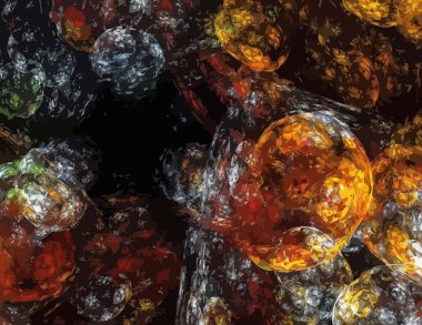 Dijital fraktal ile çok renkli bir çizimi