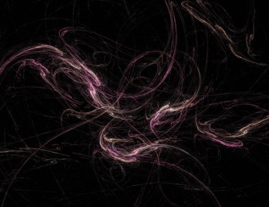 Siyah Renk Üzerine Bir Dijital Fraktal Resmi