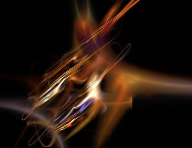 Siyah Renk Üzerine Bir Dijital Fraktal Resmi