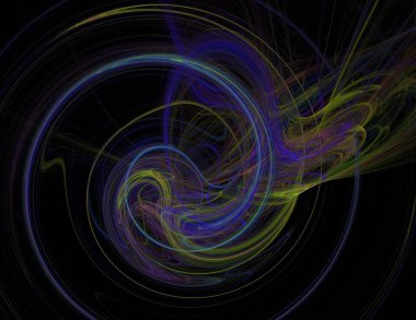 Siyah Renk Üzerine Bir Dijital Fraktal Resmi