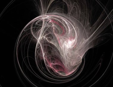 Siyah Renk Üzerine Bir Dijital Fraktal Resmi