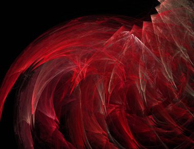 Siyah Renk Üzerine Bir Dijital Fraktal Resmi