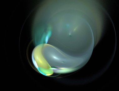 Siyah Renk Üzerine Bir Dijital Fraktal Resmi